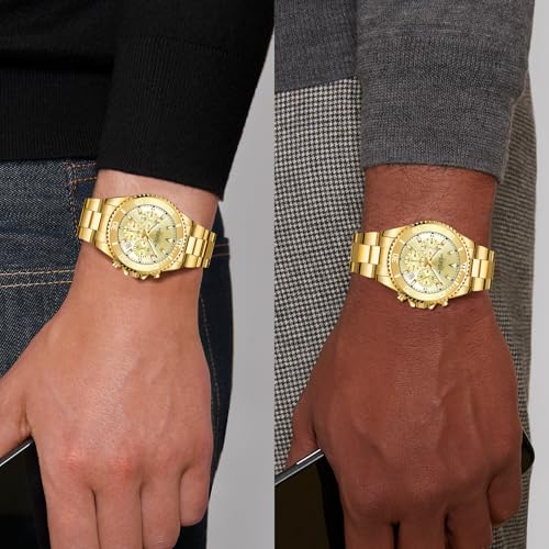 BIDEN Mens Watches Chronograph Stainless Steel Waterproof Date Analog Quartz Watch Business Casual Fashion Wrist Watches for Men, Black a, Quartz Watch,Chronograph - Image 5