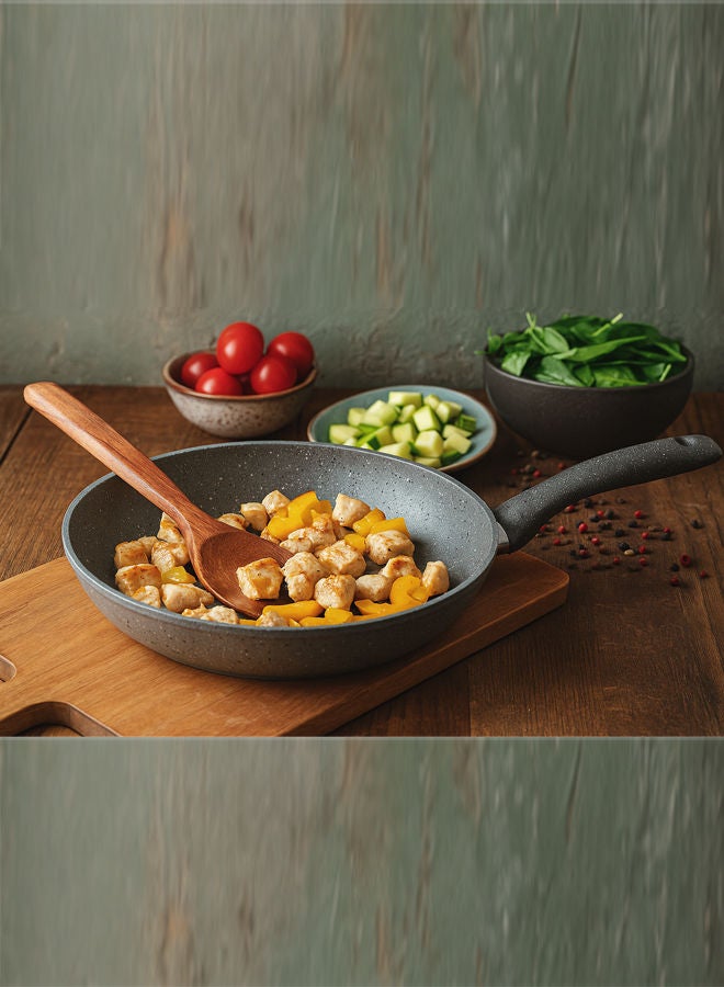 Trust Non-Stick Aluminium Granite Frying Pan With Heat Resistant Handle Grey 22cm - Image 4