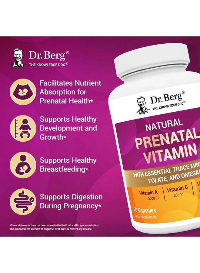 Dr. Berg Nutritionals Dr. Berg Natural Prenatal Vitamins for Women (Pregnant & Nursing) - Prenatal Vitamins with Folate, Vitamins, Minerals, Omegas, &11 Powerful Superfoods - Womens Prenatal Multivitamin - 60 Capsules - Image 4