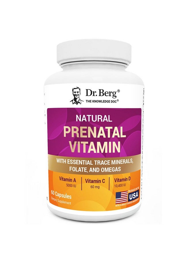Dr. Berg Nutritionals Dr. Berg Natural Prenatal Vitamins for Women (Pregnant & Nursing) - Prenatal Vitamins with Folate, Vitamins, Minerals, Omegas, &11 Powerful Superfoods - Womens Prenatal Multivitamin - 60 Capsules - Image 1