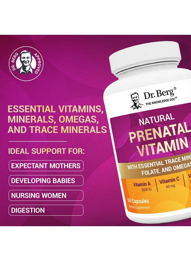 Dr. Berg Nutritionals Dr. Berg Natural Prenatal Vitamins for Women (Pregnant & Nursing) - Prenatal Vitamins with Folate, Vitamins, Minerals, Omegas, &11 Powerful Superfoods - Womens Prenatal Multivitamin - 60 Capsules - Image 3