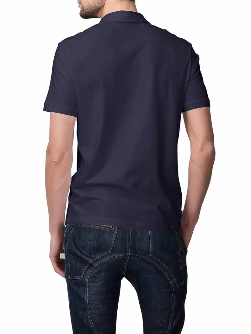 نوبيرو Nobero Men's Navy Cotton Polo Shirt