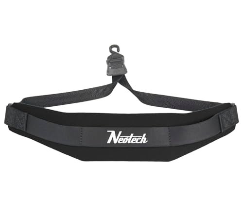 Neo Tech Neotech Saxophone Soft Neck Strap - Regular - Open Hook for Baritone & Alto Sax Neck Strap, Clarinets, English Horns - Comfortable Neoprene (Black) - Image 1
