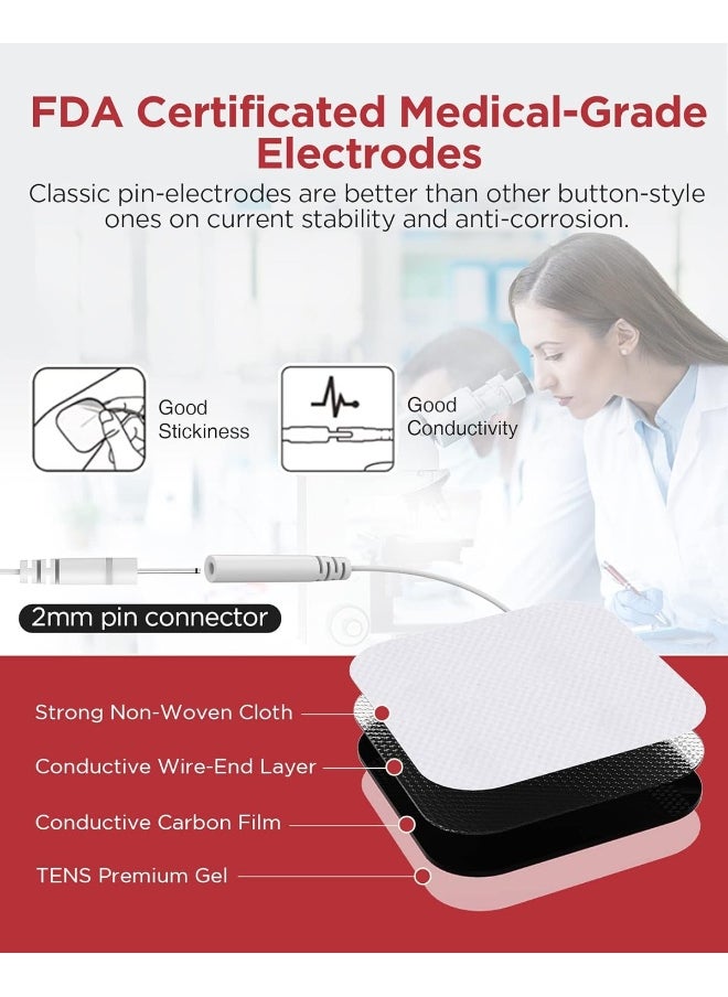 TENKER TENKER TENS EMS Unit Muscle Stimulator, 24 Modes TENS Machine for Pain Relief & Muscle Strength Rechargeable Electronic Pulse Massager with 2"x2" and 2"x4" TENS Unit Electrode Pads Sliver  - Image 5