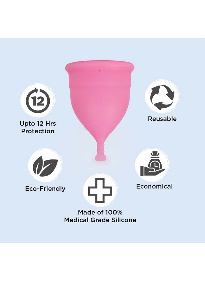 PEESAFE PEESAFE Menstrual Cup For Women Medium Size With Pouch And Menstrual Cup Sterilizing Container Combo Medical Grade Silicone Microwaveable, Travel Friendly Sterilizer Container, Pink, Count 2  - Image 3