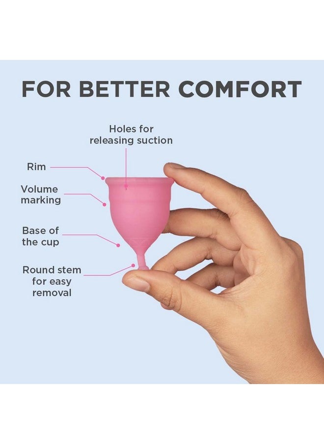 PEESAFE PEESAFE Menstrual Cup For Women Medium Size With Pouch And Menstrual Cup Sterilizing Container Combo Medical Grade Silicone Microwaveable, Travel Friendly Sterilizer Container, Pink, Count 2  - Image 5