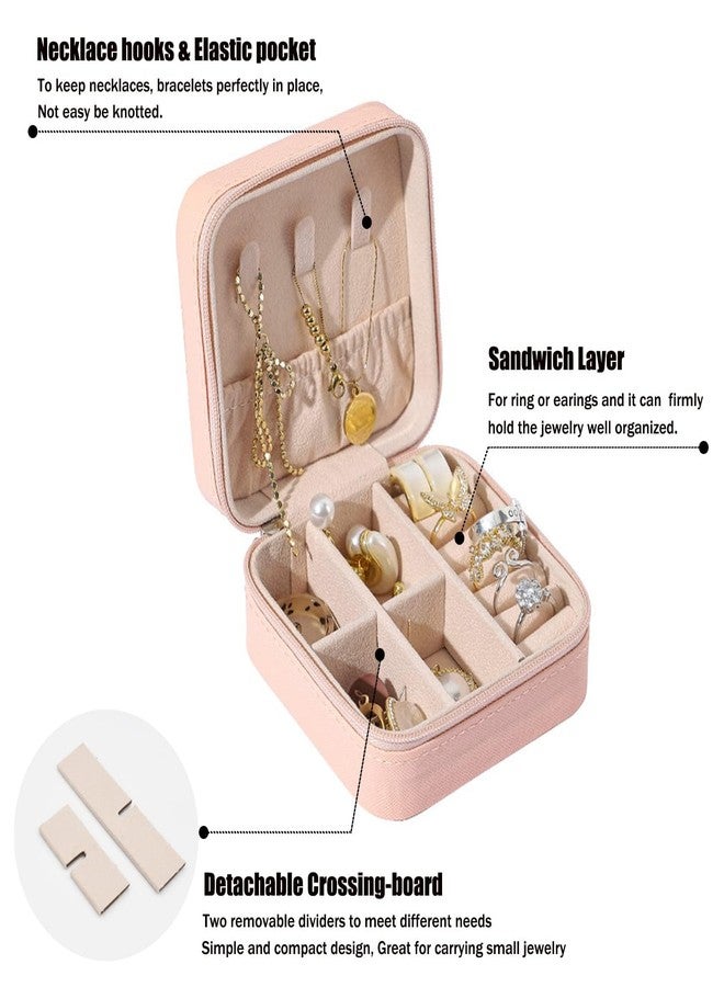 VIROLEP Portable Jewellery Box for Women, PU Leather Small Zippered Case for Secure Jewellery Storage for Ring, Pendant, Earrings, Necklace, Bracelet (1Pcs) - Image 3
