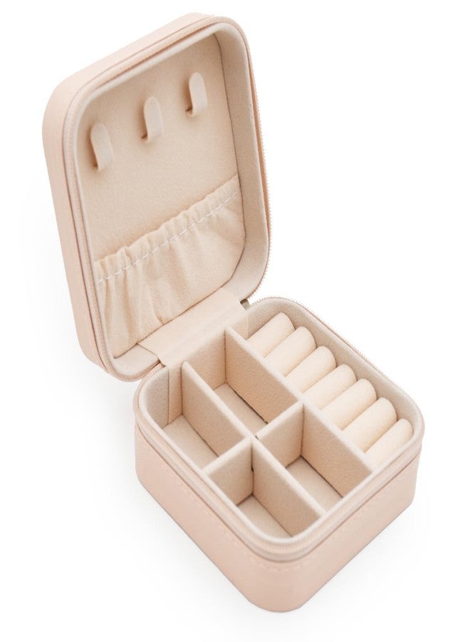 VIROLEP Portable Jewellery Box for Women, PU Leather Small Zippered Case for Secure Jewellery Storage for Ring, Pendant, Earrings, Necklace, Bracelet (1Pcs) - Image 1