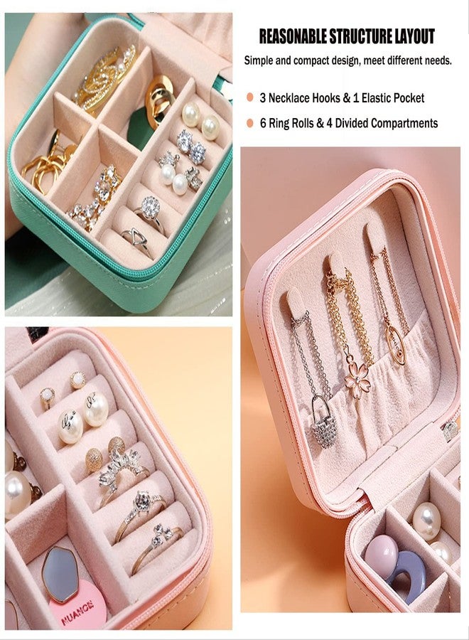 VIROLEP Portable Jewellery Box for Women, PU Leather Small Zippered Case for Secure Jewellery Storage for Ring, Pendant, Earrings, Necklace, Bracelet (1Pcs) - Image 4