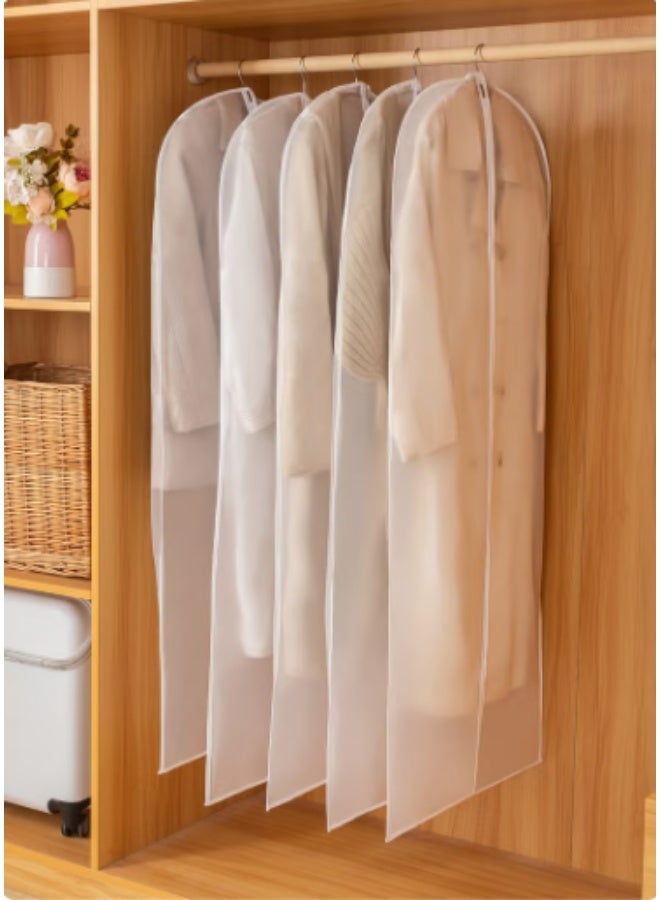 Garment Protector Cover Hangers, Dustproof Transparent Storage Bags for Women's Long Coats, Dresses, and Costumes, （60*140cm), 5 Pack - Protective Clothing Storage for Closet Organization - Image 1