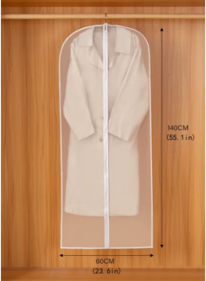 Garment Protector Cover Hangers, Dustproof Transparent Storage Bags for Women's Long Coats, Dresses, and Costumes, （60*140cm), 5 Pack - Protective Clothing Storage for Closet Organization - Image 5
