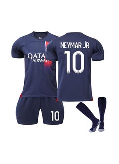 23-24 New Season Paris Saint-Germain Football Jersey NEYMAR JR #10 Football Jersey/Shorts Socks Gift Set Kids Size and Adult Size, Gift for Fan Friends