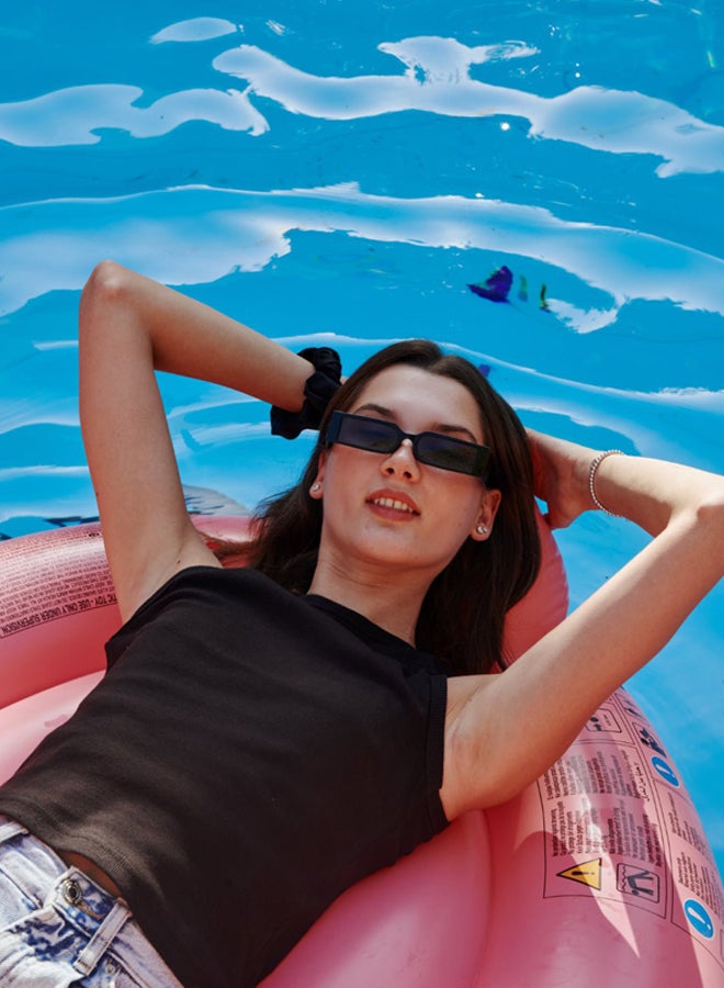 Essentials, Basic crop top for women plain black