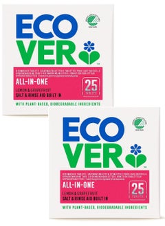 ecover All In One Dishwasher Tablets 25 count - Pack of 2 