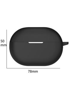 NIBEMINENT Silicone Protective Earphone Case for Huawei Freebuds Pro 2 with Keychain Hook, Charging Port Accessible Bluetooth Headset Cover(Black)  - Image 3