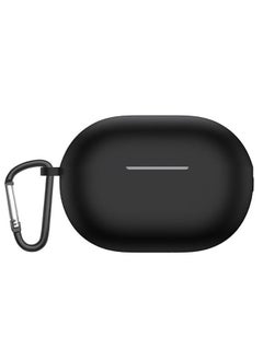 NIBEMINENT Silicone Protective Earphone Case for Huawei Freebuds Pro 2 with Keychain Hook, Charging Port Accessible Bluetooth Headset Cover(Black)  - Image 1