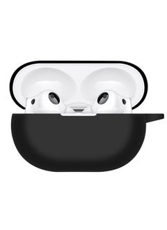 NIBEMINENT Silicone Protective Earphone Case for Huawei Freebuds Pro 2 with Keychain Hook, Charging Port Accessible Bluetooth Headset Cover(Black)  - Image 2