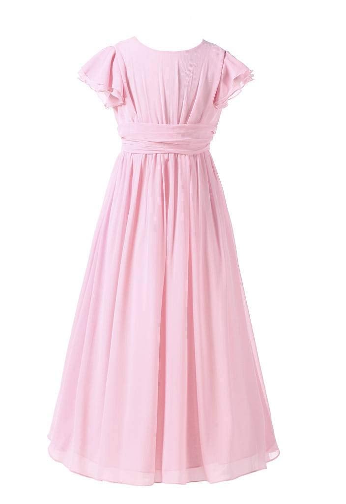 Happy Rose Junior Bridesmaid Dress Prom Party Dresses Long Flower Girl's Dress Blush Pink 10 - Image 1