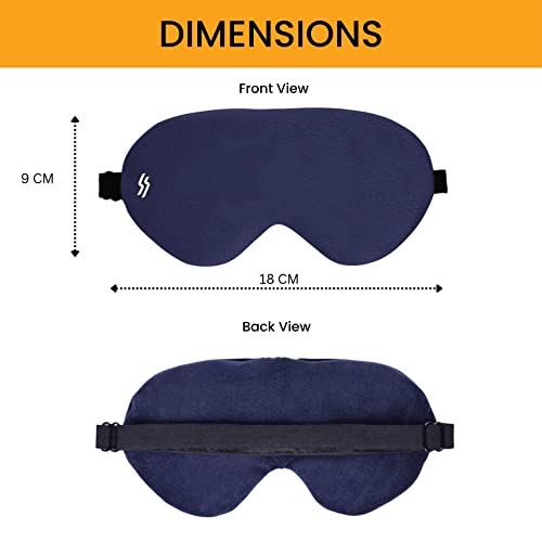 Tressential Fabric Super Soft Travel Sleep Eye Mask Or Blindfold With Adjustable Strap For Men, Women & Kids|Used For Sleeping, Traveling, Relaxation, Meditation, Blind Fold (Blue) - Image 5