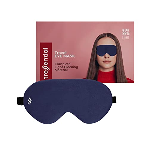 Tressential Fabric Super Soft Travel Sleep Eye Mask Or Blindfold With Adjustable Strap For Men, Women & Kids|Used For Sleeping, Traveling, Relaxation, Meditation, Blind Fold (Blue) - Image 1