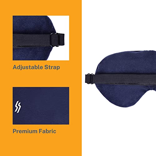 Tressential Fabric Super Soft Travel Sleep Eye Mask Or Blindfold With Adjustable Strap For Men, Women & Kids|Used For Sleeping, Traveling, Relaxation, Meditation, Blind Fold (Blue) - Image 3