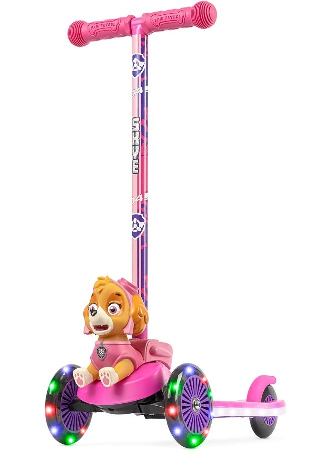 VOYAGER Kick Scooter for Kids, Self-Balancing 3 Wheeled Scooter with Light Up Wheels & Deck, Extra Wide Anti-Slip Deck, Rear Brake, Lean to Steer, Lightweight Design, for Kids 3 and Up, 75 LB Limit - Image 1