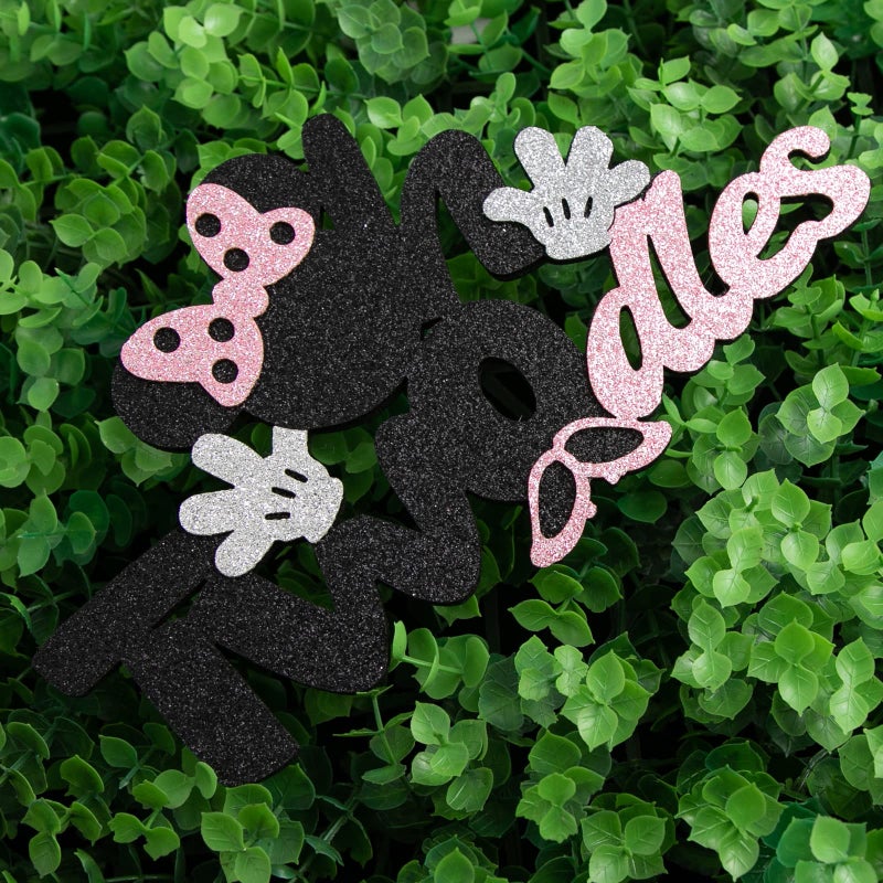 CHuangQi Onederful Oh Twodles Glitter Cake Topper  1st 2nd Minnie Themed Birthday Cake Decor  Birthday Party Supplies (Oh Twodles) - Image 5