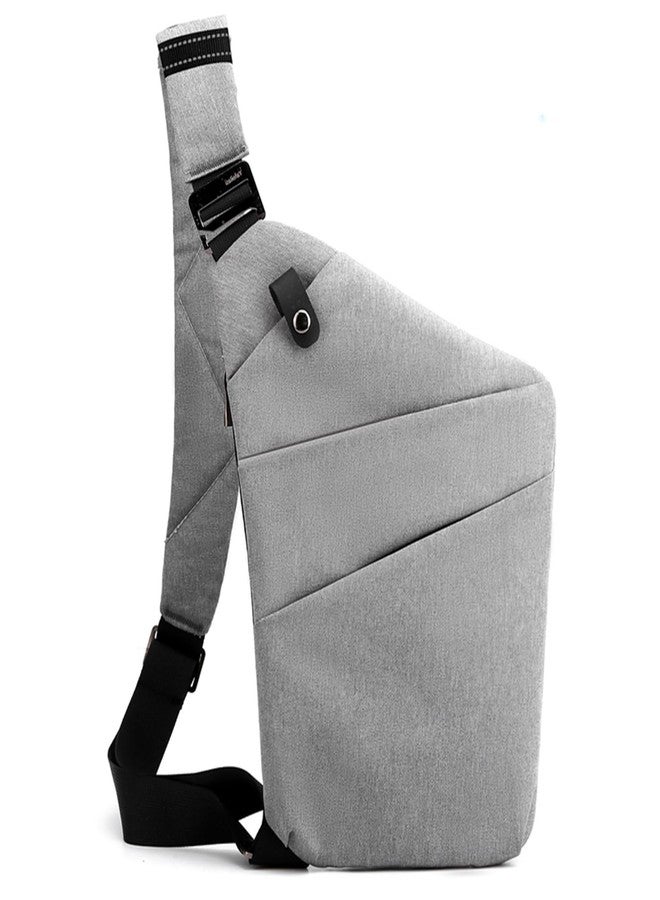 BIRDDIE Anti Theft Travel Bag, One Shoulder large Capacity Cross-body Bag Chest Fashion Lightweight Sling Bag for Travel Sports Bag (Left Shoulder, Grey) - Image 1