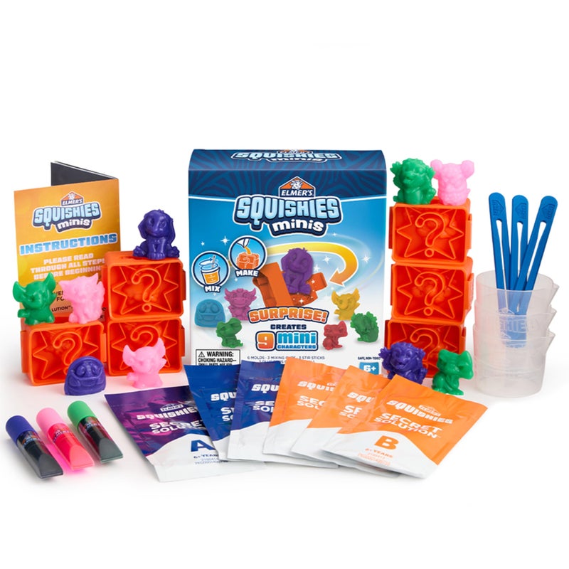 Elmers Squishies Minis Make Your Own Squishies Kit Creates 9 Characters DIY Activity Perfect for Stress Relief and Sensory Play - Image 2