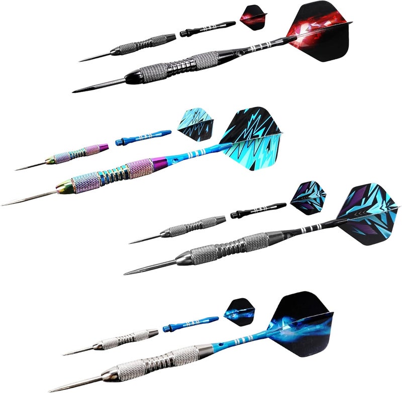 Wsdart Darts Metal Tip Set Professional Metal Darts for Dartboard Steel Tip Darts with Nonslip Iron Barrel Aluminum Dart Shafts,Extra Flights,Dart Sharpener,Gift Box - Image 3