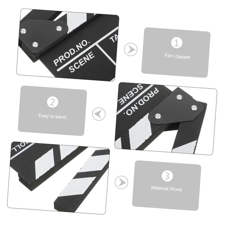 Wooden Movie Clapperboard 4 Pack Prop Film Clapboard for Directors - Image 3