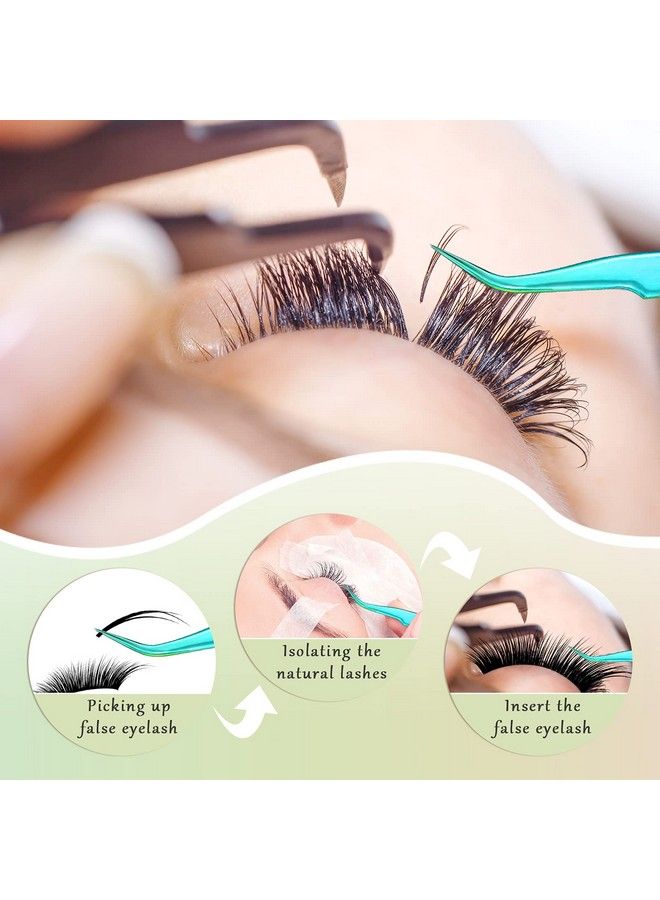 Mudder 6 Pieces Eyelash Extension Tweezers Straight And Curved Tip Stainless Steel Tweezers Nippers Volume Lash Tweezers For Eyelash Extensions False Lash Application Tools (Laser) - Image 5