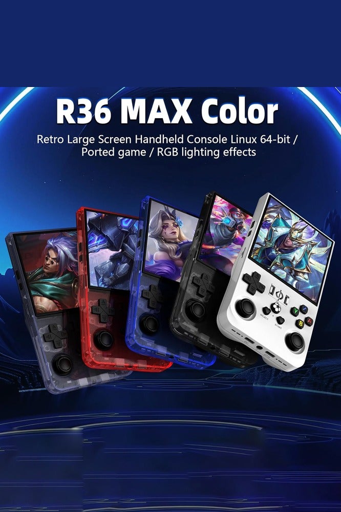 Joshberg R36MAX Retro Handheld Game Console, 4.0 Inch IPS Screen Retro Gaming Console, Linux System, 4000mAh Battery Portable Pocket Mini Arcade, Built-in 64G, Black - Image 2