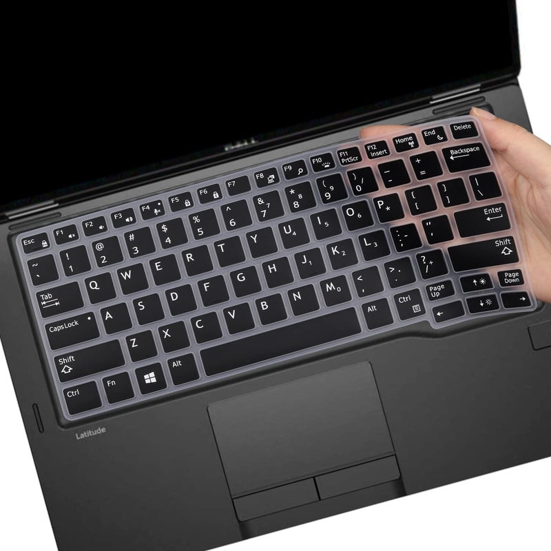 MUBUY-GOL MUBUY Keyboard Cover Skin for Dell Latitude E7250 E5250 E7270 E7370 E5270 E7389 E5270 /Dell Latitude 5290 7280 7285 7290 7380 7390 5288 5289 US Keyboard Cover -Black - Image 1