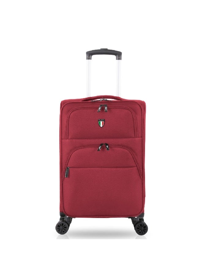 TUCCI مجموعة حقائب سفر فولو القابلة للتمدد بمقبض تلسكوبي مكونة من 3 قطع باللون الأحمر 40 × 25 × 70 سم T0360-2 - Image 2