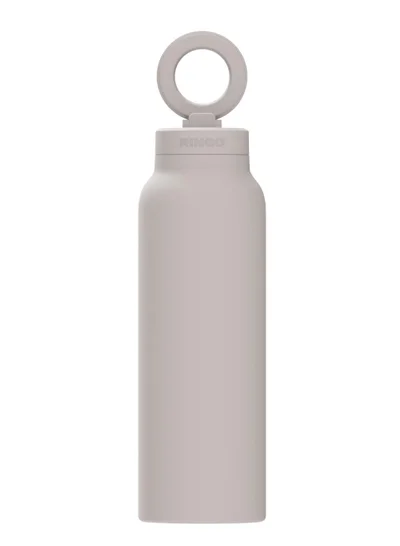 Ringo Pro Water Bottle with Sip Straw Lid | Stainless Steel Hydration Bottle w/ Integrated Magnetic Phone Mount, 12Hrs Hot/24Hrs Cold, BPA-Free, Works w/ Phones & Tablets - Ivory 24Oz / 710ml