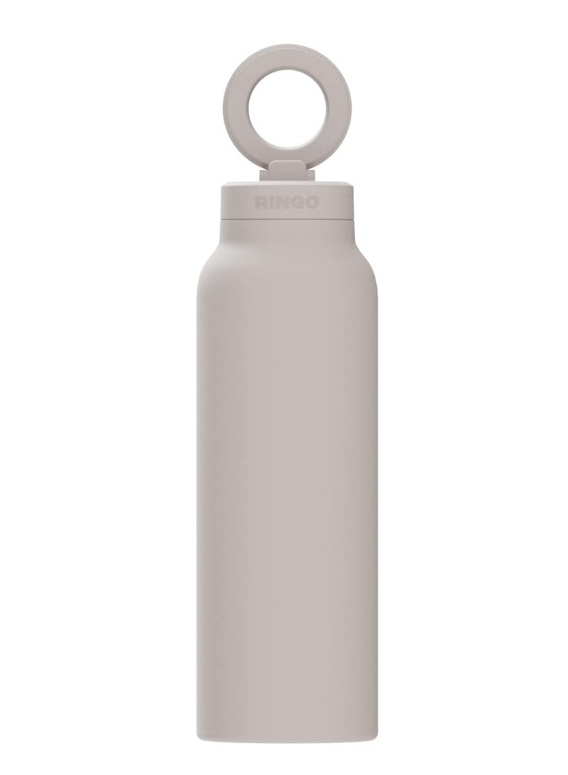 Ringo Pro Water Bottle with Sip Straw Lid | Stainless Steel Hydration Bottle w/ Integrated Magnetic Phone Mount, 12Hrs Hot/24Hrs Cold, BPA-Free, Works w/ Phones & Tablets - Ivory 24Oz / 710ml - Image 1