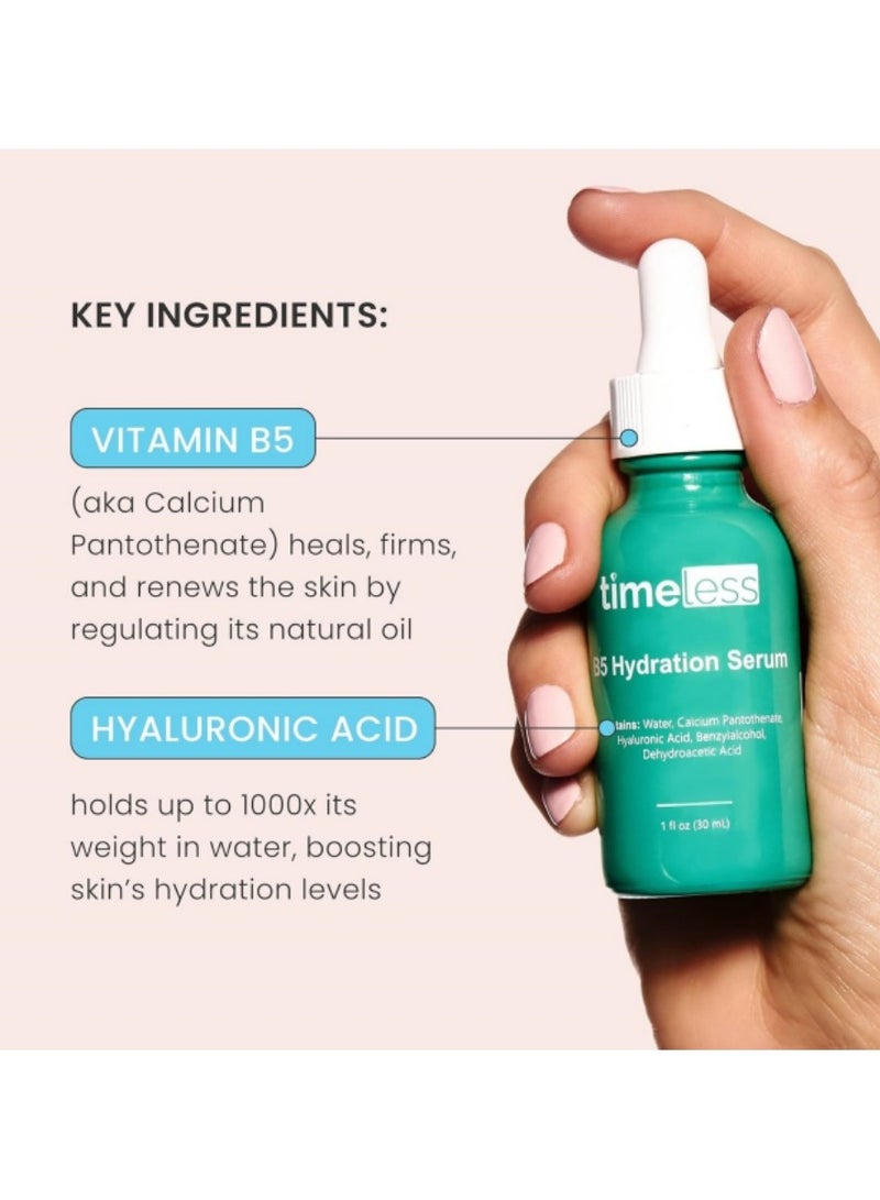 تايمليس فيتامين B5 مصل الوجه - حليب مرطب مع حمض الهيالورونيك ، خالي من الزيت وخالي من العطور - مثالية للبشرة الدهنية ، يدعم صحة الجلد - Image 4