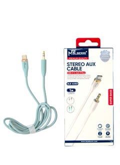 mpBLBERRI USB-C to 3.5MM Jack Stereo Aux Cable 1M | mpBLBERRI BLB-AX501  - Image 3