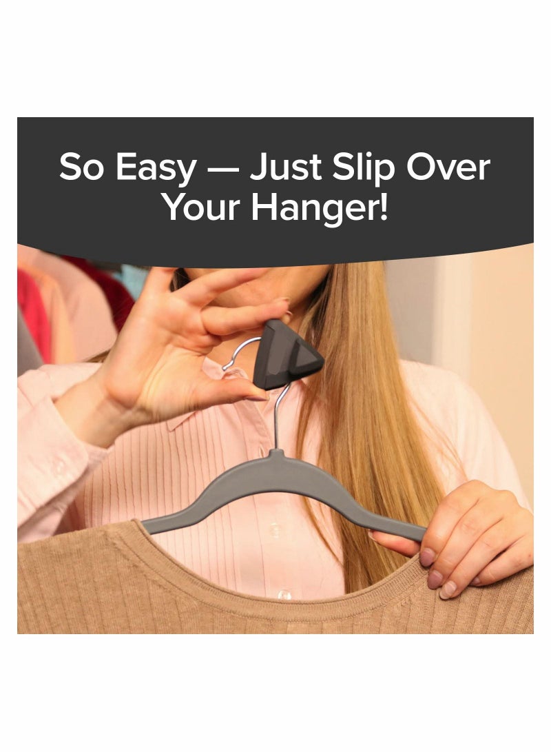 Clothes Hanger Connector Hooks, Ultra- Premium Hanger Hooks, Space Saving Hanger Extender Closet Organizer, Triple Closet Space 18 Value Pack, Black, 2 in.