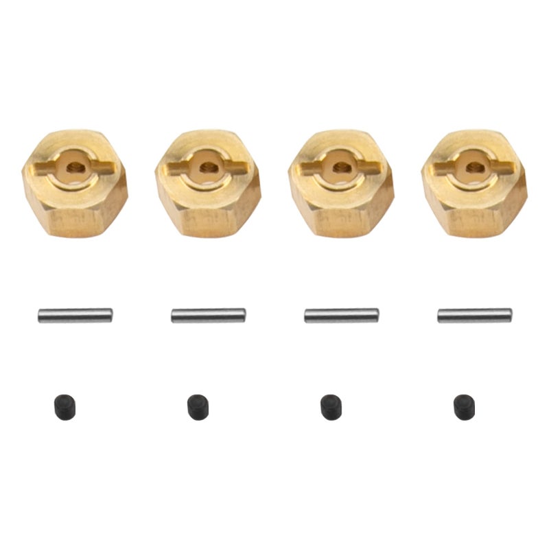 Share Goo ShareGoo Brass 12mm Hex Wheel Hub Wheel Drive Hex Adapter Compatible with Axial SCX10 Wraith 90027 90046 Tamiya CC01 D90 Redcat Gen7 Gen8 1/10 RC Crawler (8mm Thickness) - Image 2