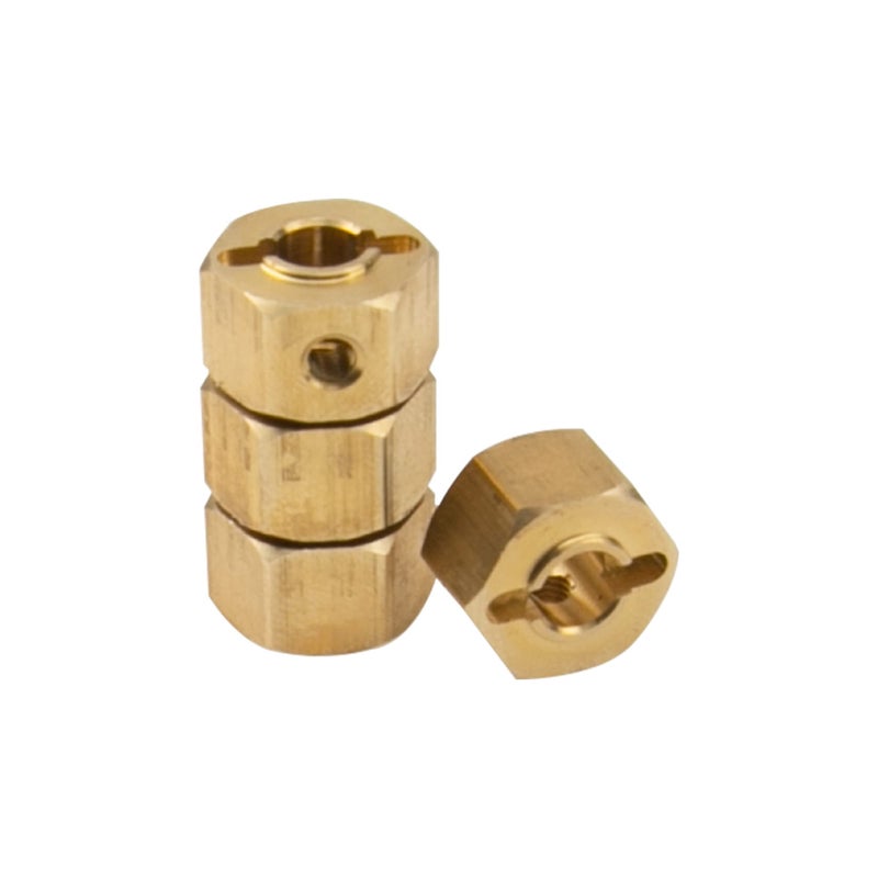 Share Goo ShareGoo Brass 12mm Hex Wheel Hub Wheel Drive Hex Adapter Compatible with Axial SCX10 Wraith 90027 90046 Tamiya CC01 D90 Redcat Gen7 Gen8 1/10 RC Crawler (8mm Thickness) - Image 3