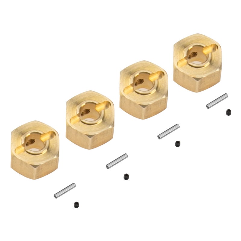 Share Goo ShareGoo Brass 12mm Hex Wheel Hub Wheel Drive Hex Adapter Compatible with Axial SCX10 Wraith 90027 90046 Tamiya CC01 D90 Redcat Gen7 Gen8 1/10 RC Crawler (8mm Thickness) - Image 1