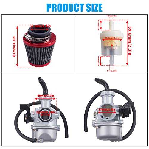 JINGKE 22mm Carburetor Air Filter Set For 110cc 125cc SSR CRF50 Pit Dirt Bike Sunl Pit bike ATV Taotao - Image 2