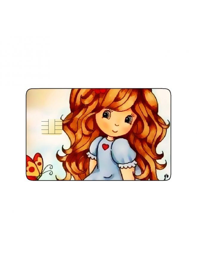 RKN PRINTED BANK CARD STICKER Beautiful Girl Drawing On Fence - Image 1