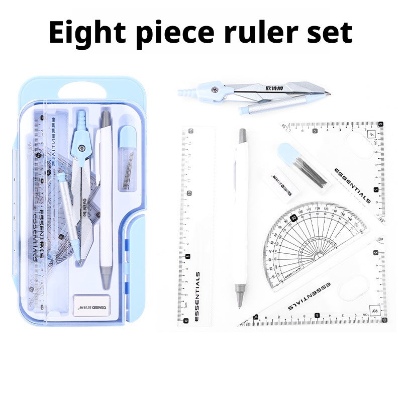 Compass Set for Students 9 Pieces Drawing Ruler Kit Exam Gift Learning Stationery - Image 5