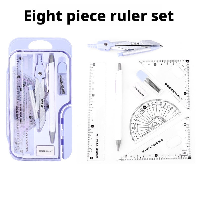 Compass Set for Students 9 Pieces Drawing Ruler Kit Exam Gift Learning Stationery - Image 3