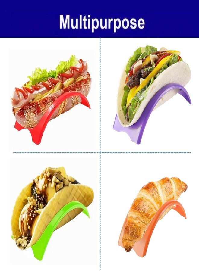 MONGSEW 18PCS Individual Taco Holder Stand, MONGSEW Colorful Taco Holders Set of 18, Taco Stands for the individual serving, PP Materials Soft or Hard Taco Shell Holder, Dishwasher & Microwave Safe - Image 3