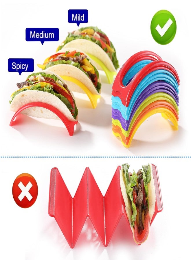 MONGSEW 18PCS Individual Taco Holder Stand, MONGSEW Colorful Taco Holders Set of 18, Taco Stands for the individual serving, PP Materials Soft or Hard Taco Shell Holder, Dishwasher & Microwave Safe - Image 4