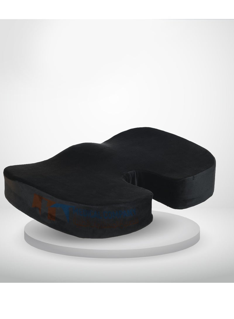 HT U-shaped medical seat made of German memory to prevent fistula pain and reduce the mass of body weight on the pelvic area to obtain maximum comfort, black color - Image 2